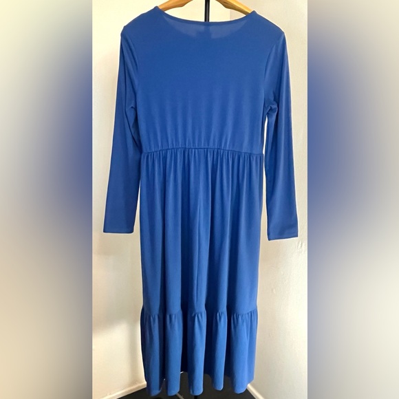 Blue Long-Sleeve Maxi Dress by Angashion - Picture 2 of 15
